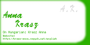 anna krasz business card